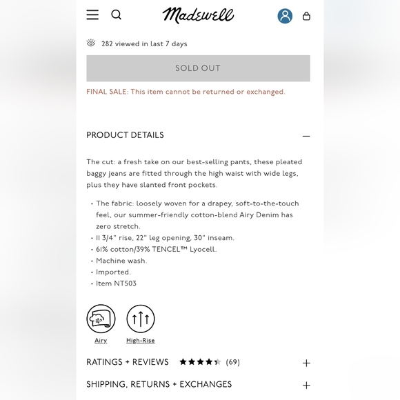 Madewell Harlow Wide-Leg Jean: Airy Denim Edition - Picture 6 of 8